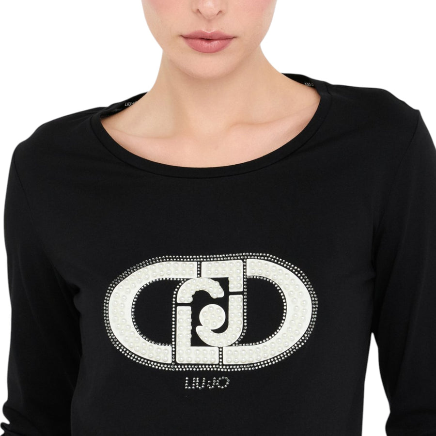 T-shirt donna in cotone con logo