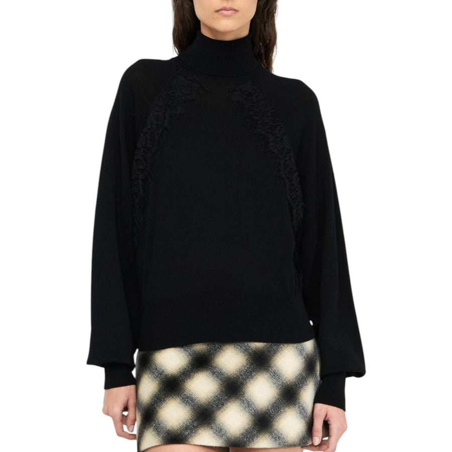 Dolcevita donna in lana con pizzo