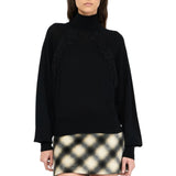 Dolcevita  donna in lana con pizzo