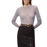 Maglia donna girocollo con paillettes