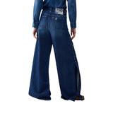 Jeans donna flare con spacchetti
