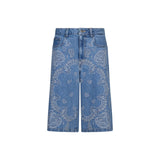 Bermuda donna in denim con ricami