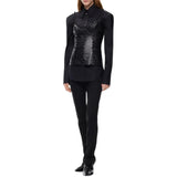 Top donna bustier effetto pelle con sfere decorative
