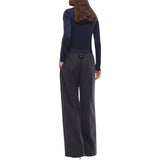 Pantaloni donna palazzo in misto lana stretch