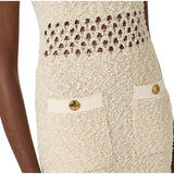 Abito donna in maglia bouclé con traforature