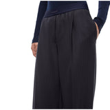 Pantaloni donna palazzo in misto lana stretch