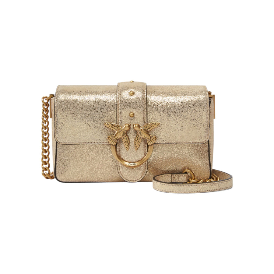 Borsetta a spalla Mini Love Bag suede glitter