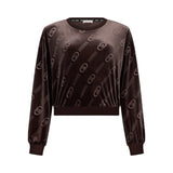 Felpa donna in ciniglia con logo