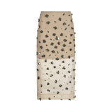 Longuette donna in tulle con ricami floreali