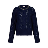 Maglia donna traforata con pietre gioiello