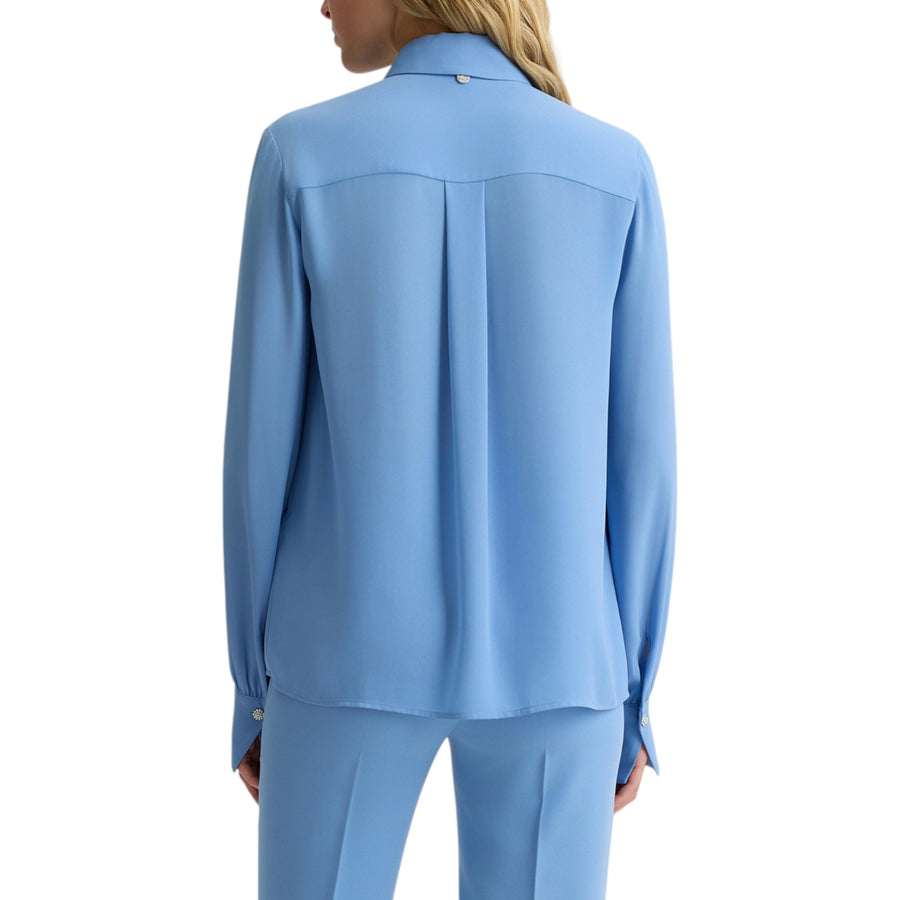 Camicia donna in georgette con pieghe