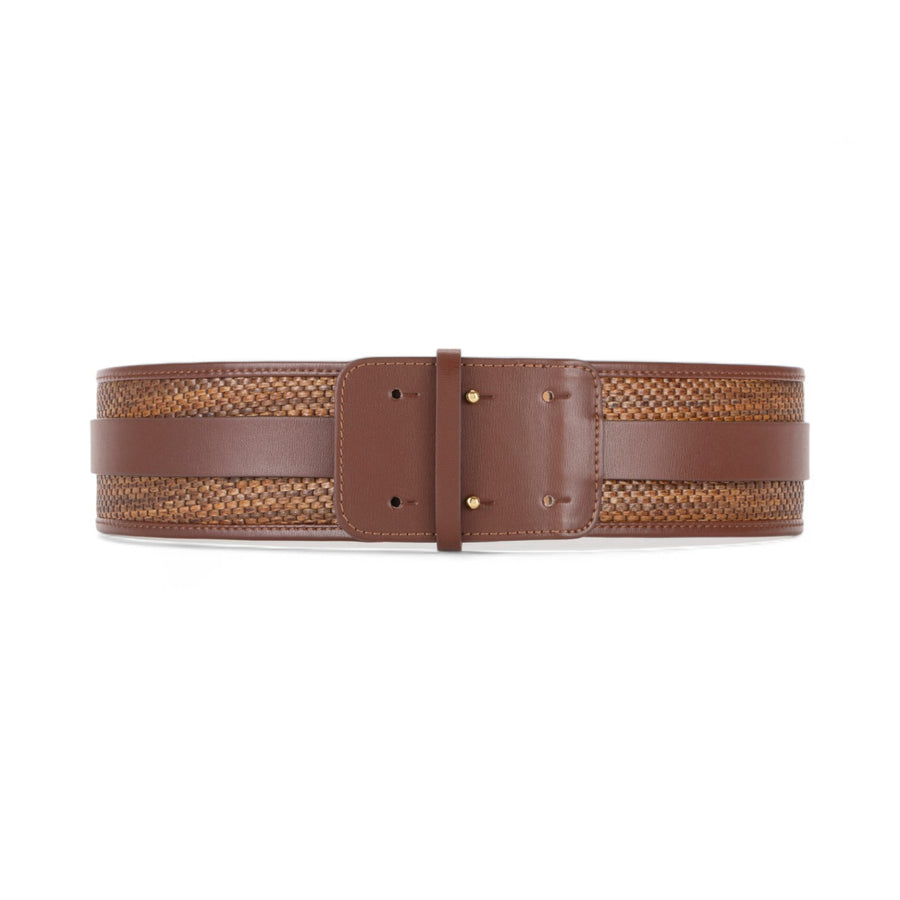 Cintura donna in rafia con logo gioiello