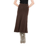 Gonna donna midi in maglia con paillettes