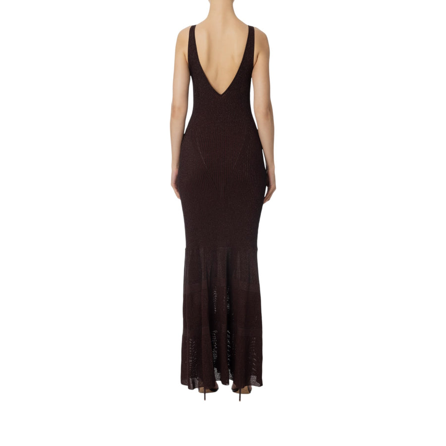Abito donna Red Carpet in maglia lurex con balza