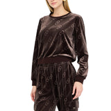 Felpa donna in ciniglia con logo