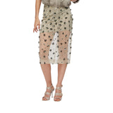 Longuette donna in tulle con ricami floreali