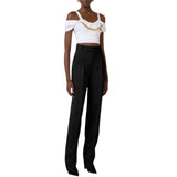 Pantaloni  donna  donna  n gabardina con pinces