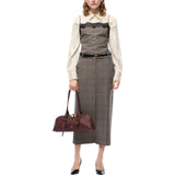 Top Donna a quadri con pizzo