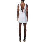 Mini donna abito in crêpe stretch con bottoni gioiello