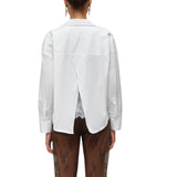 Camicia donna in popeline con pizzo