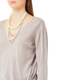 Maglia donna con nodo e collana