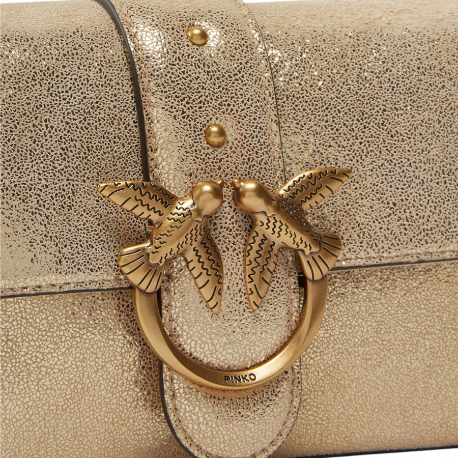 Borsetta a spalla Mini Love Bag suede glitter