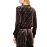 Felpa donna in ciniglia con logo