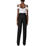 Pantaloni  donna  donna  n gabardina con pinces