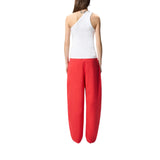 Canotta donna a costine con scollo a V e logo PINKO