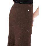 Gonna donna midi in maglia con paillettes