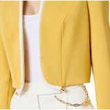 Giacca donna in crêpe leggero con piping 3D