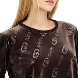 Felpa donna in ciniglia con logo