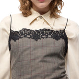 Top Donna a quadri con pizzo