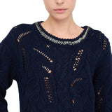 Maglia donna traforata con pietre gioiello