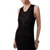 Abito donna lungo in maglia traforata