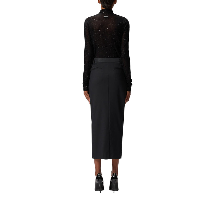 Gonna donna longuette aderente con spacco