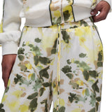 Pantaloni donna in raso stampato