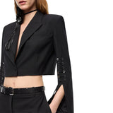 Giacca donna spencer con spacchi e lacci