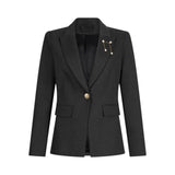 Blazer donna con spilla gioiello