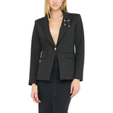 Blazer donna con spilla gioiello