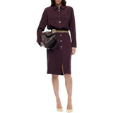 Abito donna midi chemisier con maxi tasche