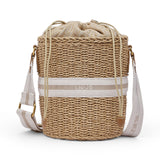 Borsa donna  secchiello in paglia