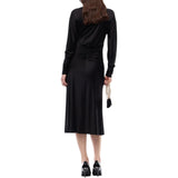 Abito donna midi effetto satin con arricci