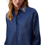 Camicia donna con colletto removibile