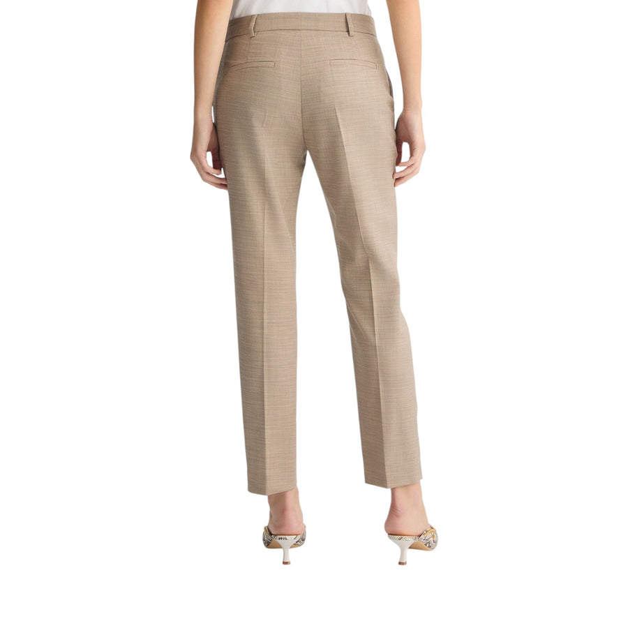 Pantaloni donna a vita alta beige