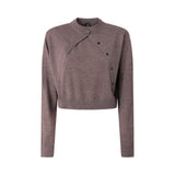 Maglia donna senza maniche con cardigan integrato