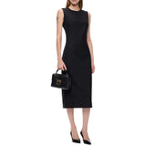 Abito donna midi aderente con stringhe