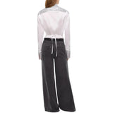 Camicia donna in popeline con decorazioni in strass