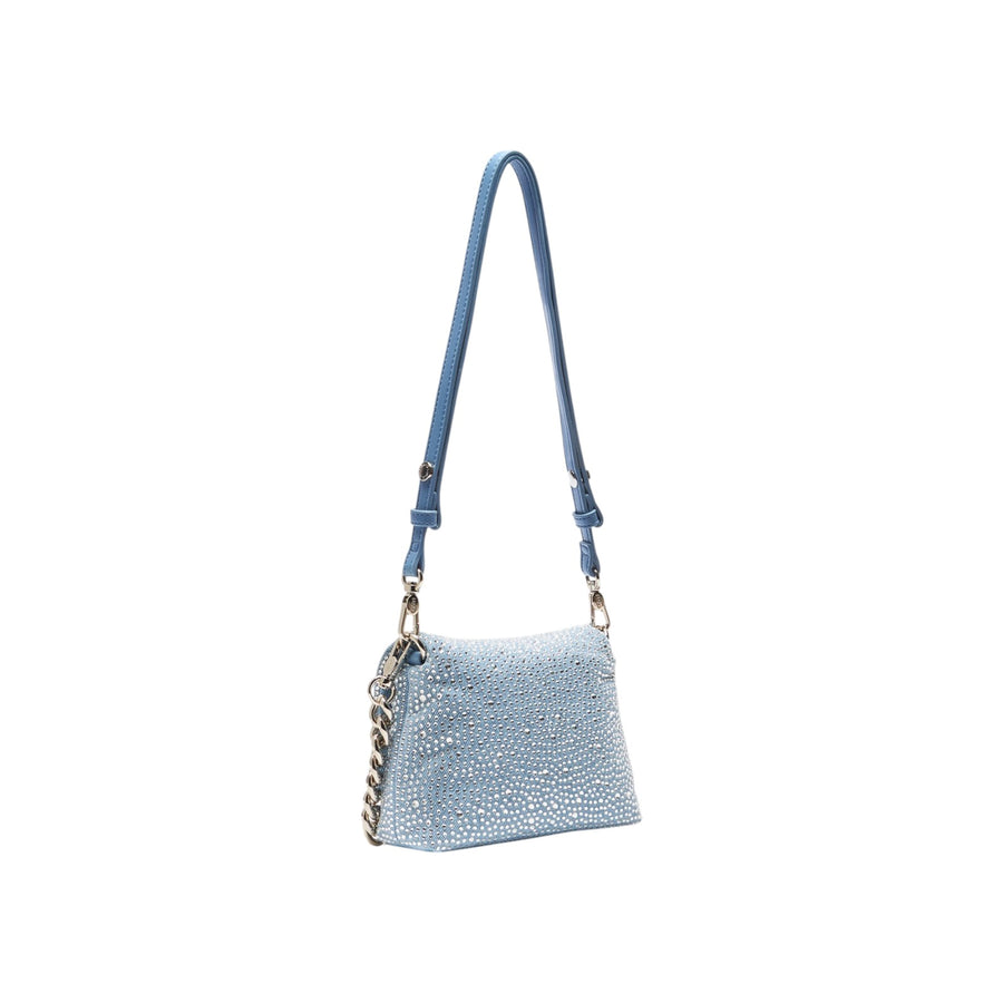 Borsa donna a spalla LaPuffy in denim con strass