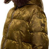 Piumino Donna corto in raso tecnico camouflage